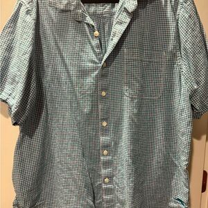 Tommy Bahama Aqua Checkered Button Down Shirt
